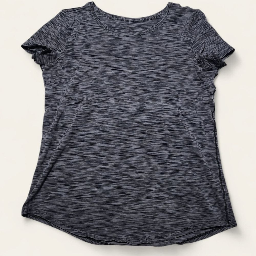 Lululemon Short Sleeve Space Dye Crew‎ Neck Tee Size 6 Gray Activewear